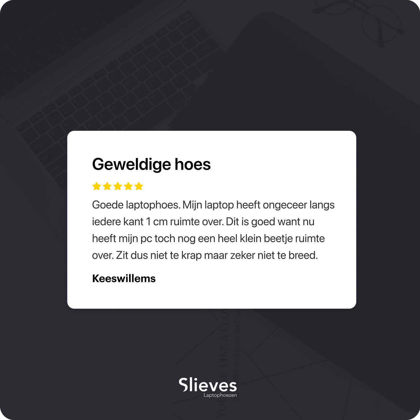 Slieves - Laptophoes Don't make excuses, Make improvements - 15,6 inch - Laptop Sleeve - Schok Resistent - Neoprene - (Spat) Waterdicht