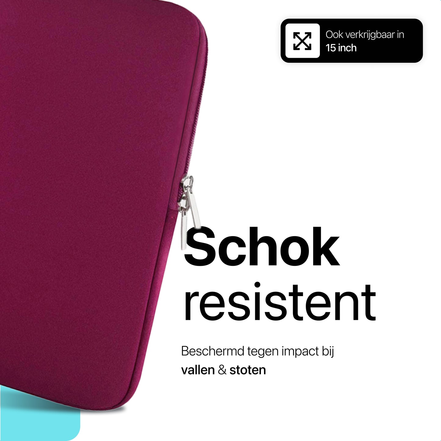 Slieves - Laptophoes - 14 inch - Laptop Sleeve - Schok Resistent - Neoprene - (Spat) Waterdicht - Bordeaux Rood