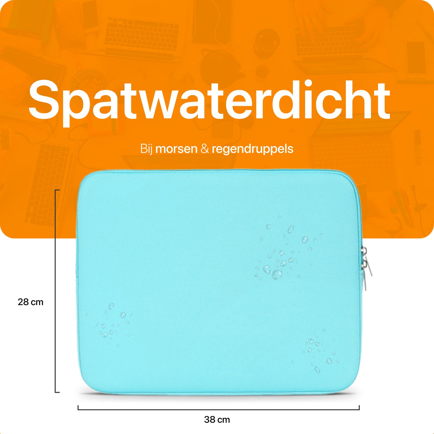 Slieves - Laptophoes - 15.6 inch - Laptop Sleeve - Schok Resistent - Neoprene - (Spat) Waterdicht - Blauw