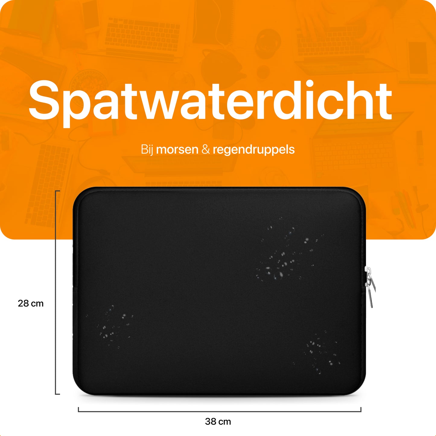 Slieves - Laptophoes - 15.6 inch - Laptop Sleeve - Schok Resistent - Neoprene - (Spat) Waterdicht - Zwart