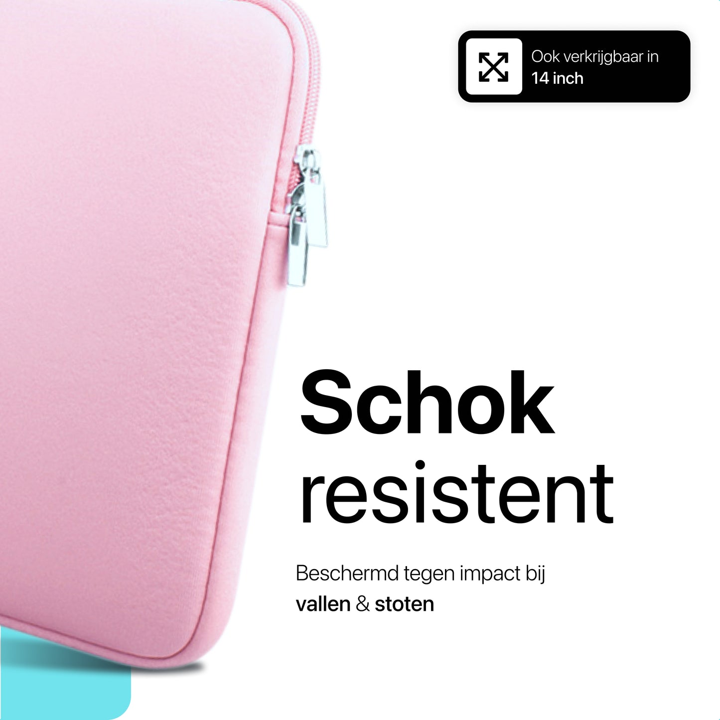 Slieves - Laptophoes - 15.6 inch - Laptop Sleeve - Schok Resistent - Neoprene - (Spat) Waterdicht - Roze