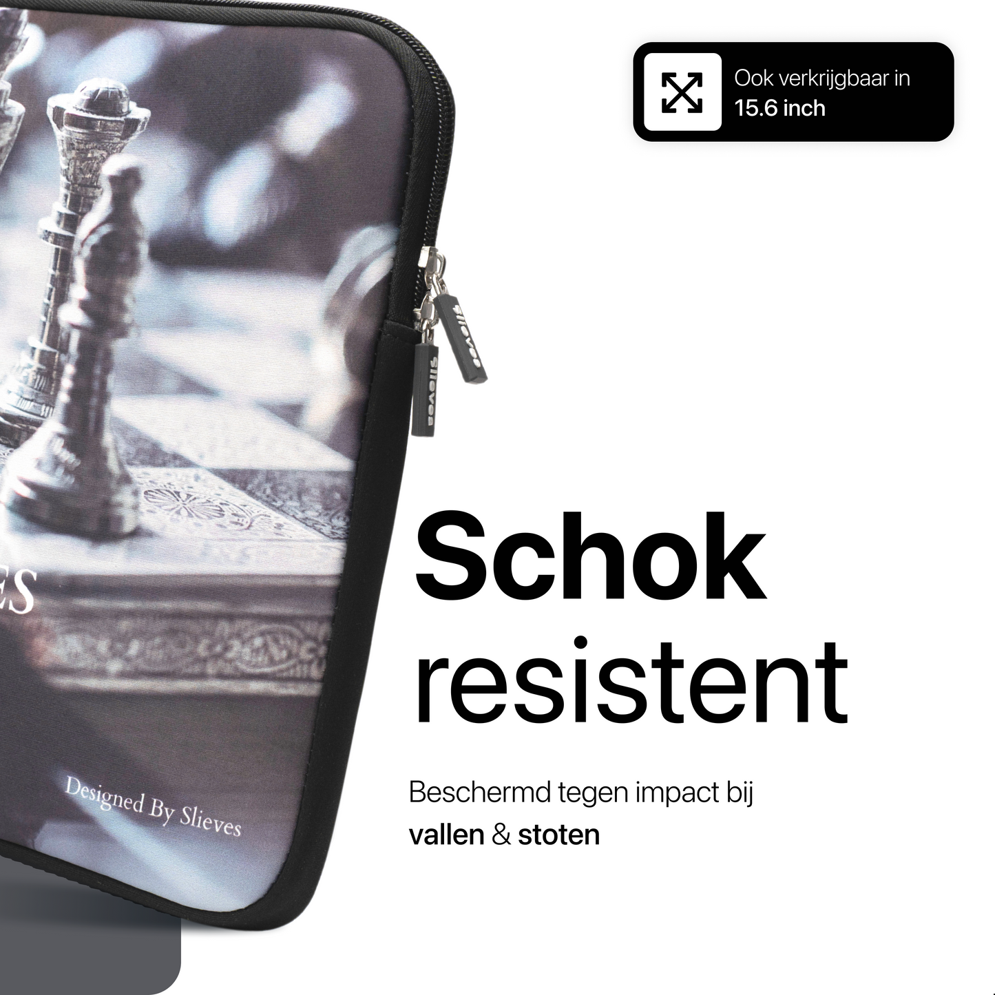 Slieves - Laptophoes Don't make excuses make improvements - 14 inch - Laptop Sleeve - Schok Resistent - Neoprene - (Spat) Waterdicht