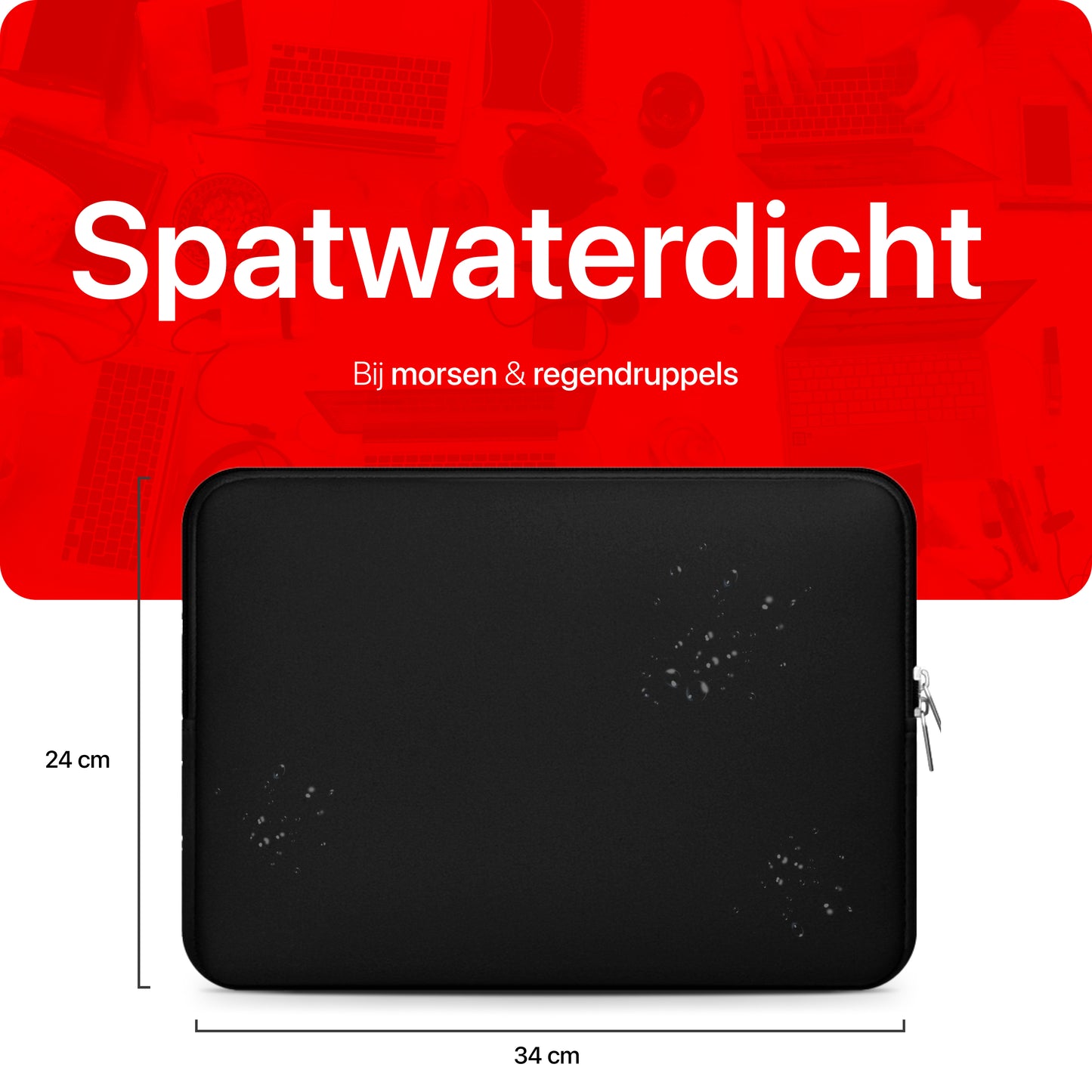 Slieves - Laptophoes - 14 inch - Laptop Sleeve - Schok Resistent - Neoprene - (Spat) Waterdicht - Zwart