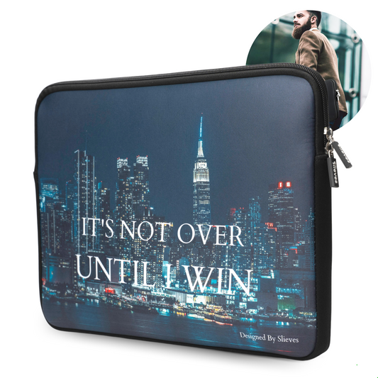 Slieves - Laptophoes  It's not over until I win - 15,6 inch - Laptop Sleeve - Schok Resistent - Neoprene - (Spat) Waterdicht