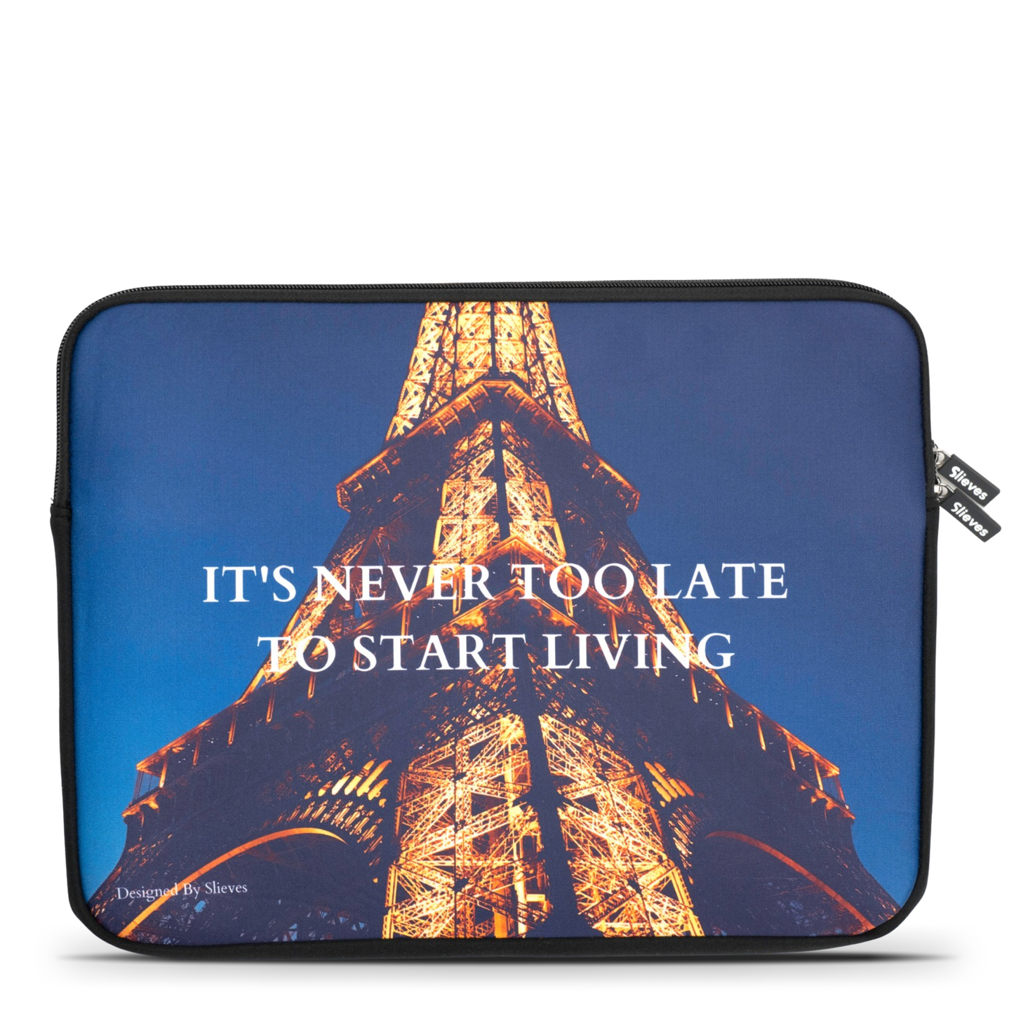 Slieves - Laptophoes It's never too late to start living - 14 inch - Laptop Sleeve - Schok Resistent - Neoprene - (Spat) Waterdicht