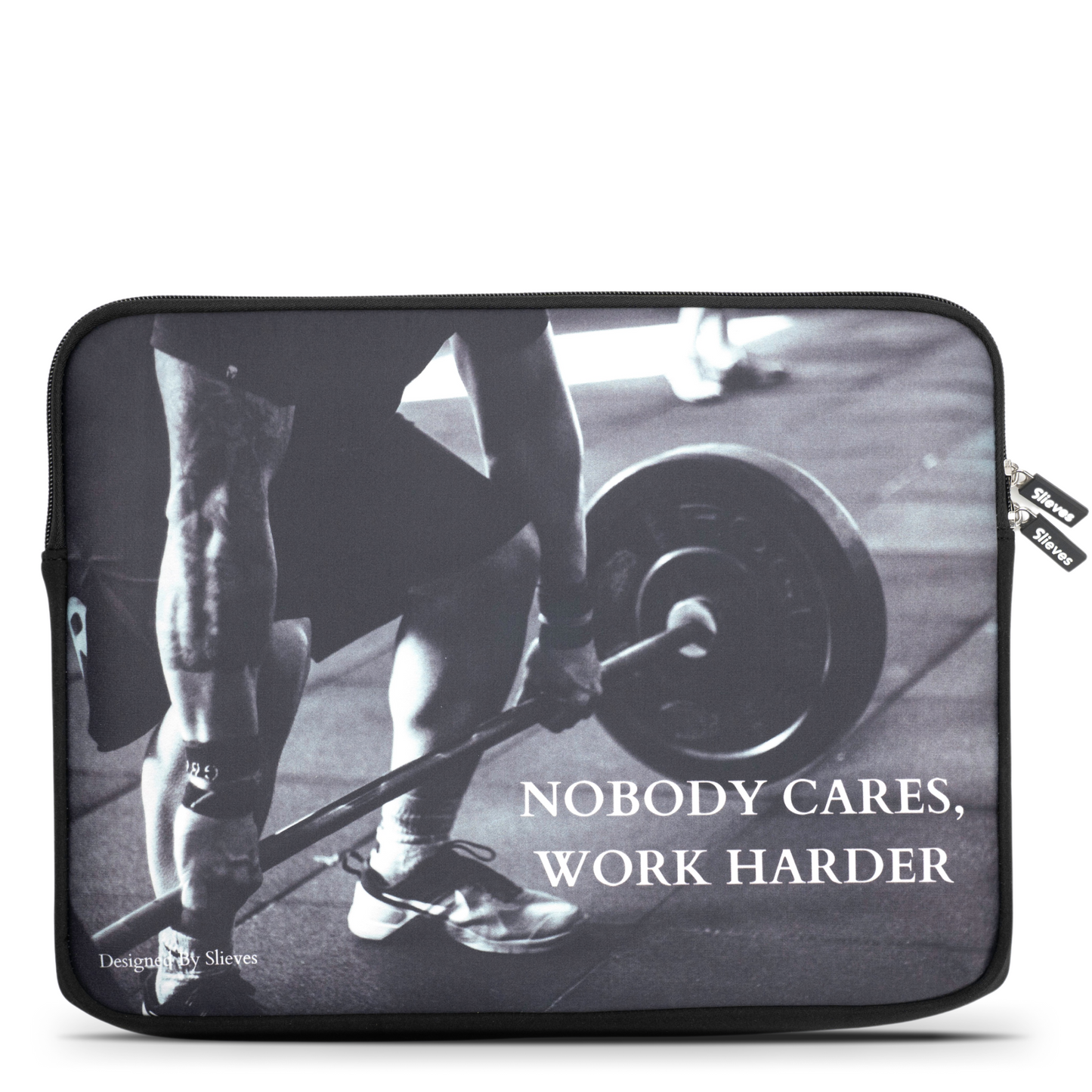 Slieves - Laptophoes Nobody cares, Work harder - 14 inch - Laptop Sleeve - Schok Resistent - Neoprene - (Spat) Waterdicht