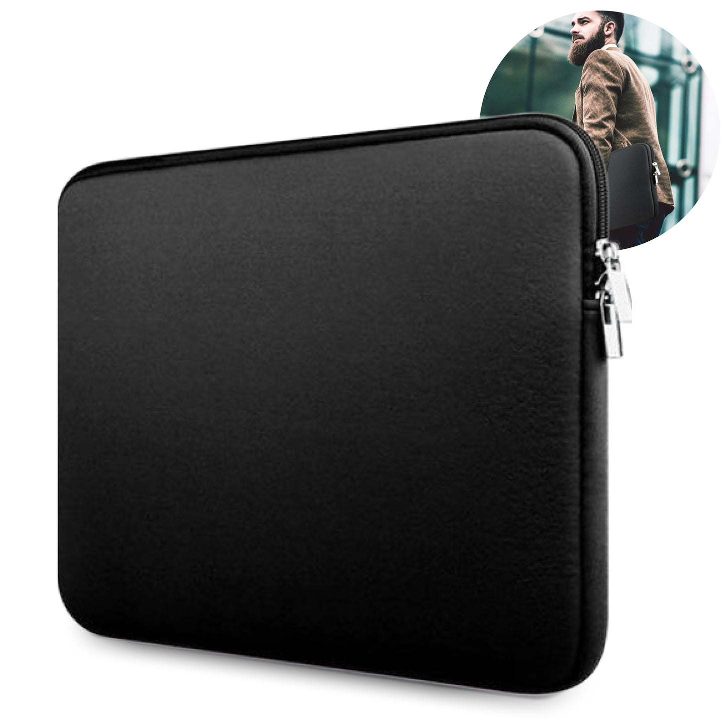 Slieves - Laptophoes - 15.6 inch - Laptop Sleeve - Schok Resistent - Neoprene - (Spat) Waterdicht - Zwart