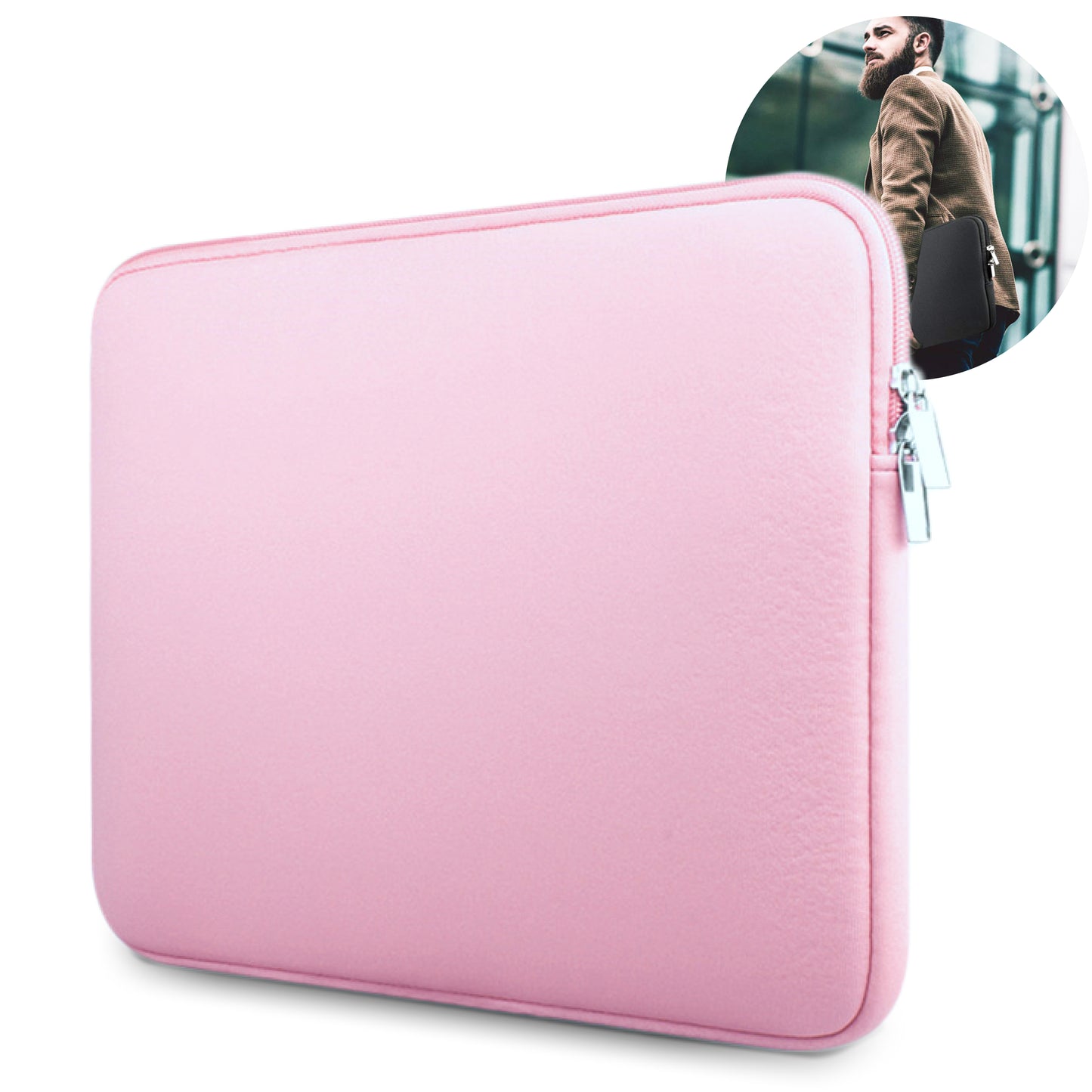 Slieves - Laptophoes - 15.6 inch - Laptop Sleeve - Schok Resistent - Neoprene - (Spat) Waterdicht - Roze