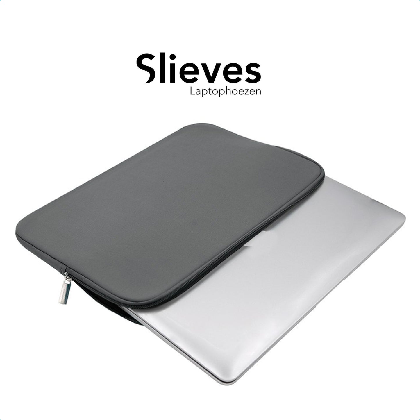Slieves - Laptophoes - 14 inch - Laptop Sleeve - Schok Resistent - Neoprene - (Spat) Waterdicht - Kiezel Grijs