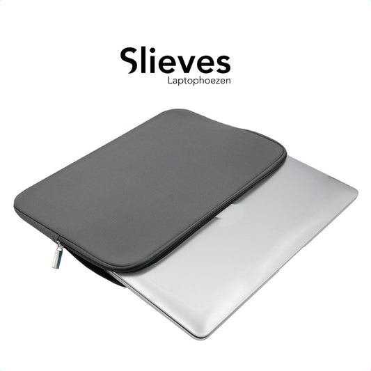 Slieves - Laptophoes - 14 inch - Laptop Sleeve - Schok Resistent - Neoprene - (Spat) Waterdicht - Kiezel Grijs