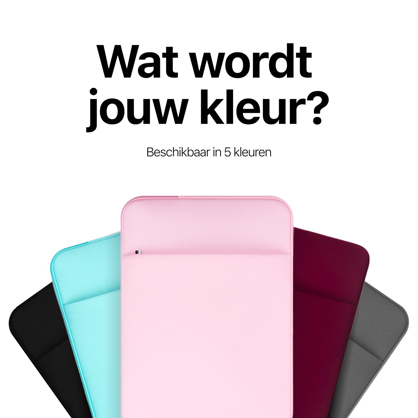 Slieves - Laptophoes - 15.6 inch - Laptop Sleeve - Schok Resistent - met Opbergvak - Neoprene - Blauw